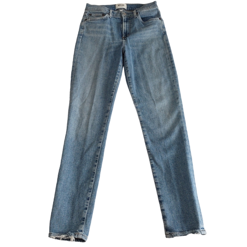 Agolde Size 26 Sophie Distressed Hem Blue Jeans